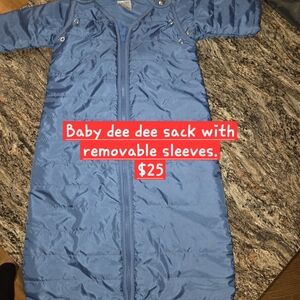 Cozy Blue Sleep Sack with Detachable Sleeves